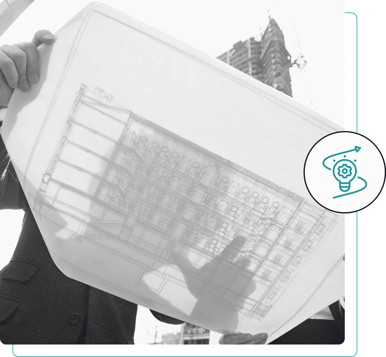 Person holding a translucent plastic storage box with a lid.